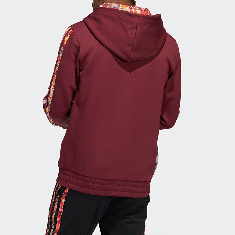 Men's adidas CNY Basketball Sports Hooded Jacket Brown Red HD7932