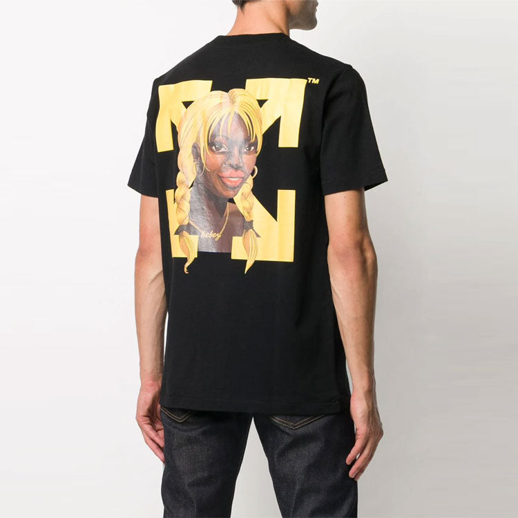 Off-White x Theophilus London Crossover Printing Casual Round Neck Short Sleeve Black OMAA027G20JER0161018