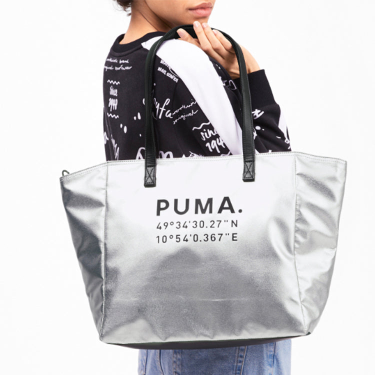 (WMNS) PUMA Prime Large X-mas Shopper Bag 'Sliver Black' 076596-02