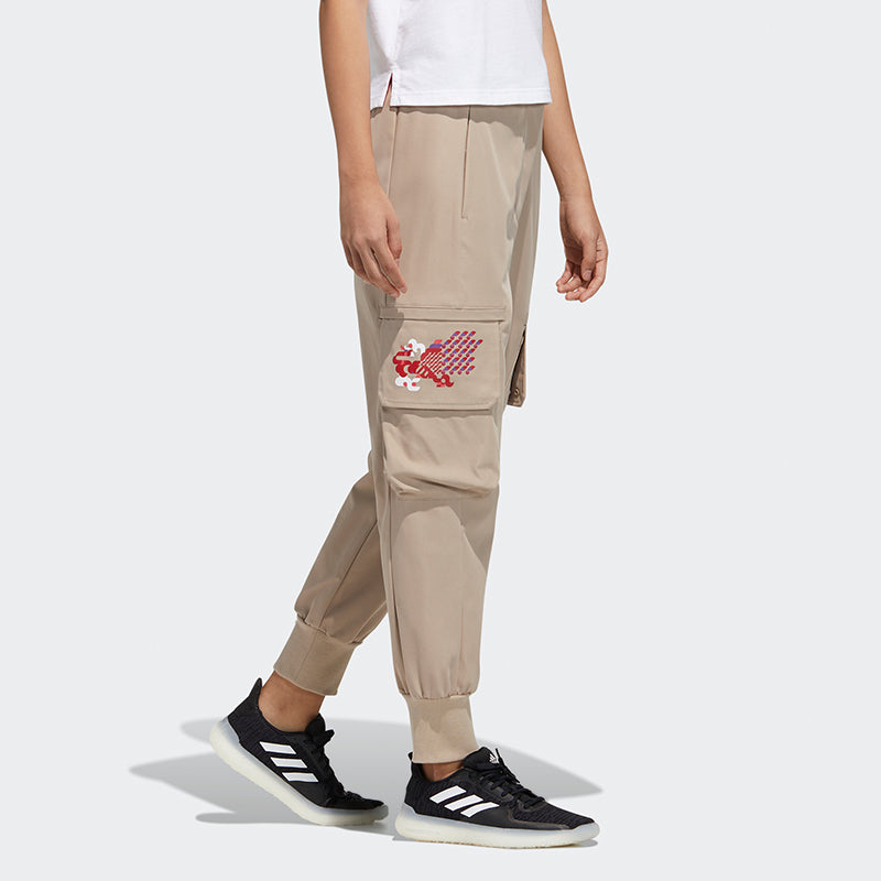 (WMNS) adidas Side Pocket Bundle Feet Woven Sports Pants 'Khaki' GP0612