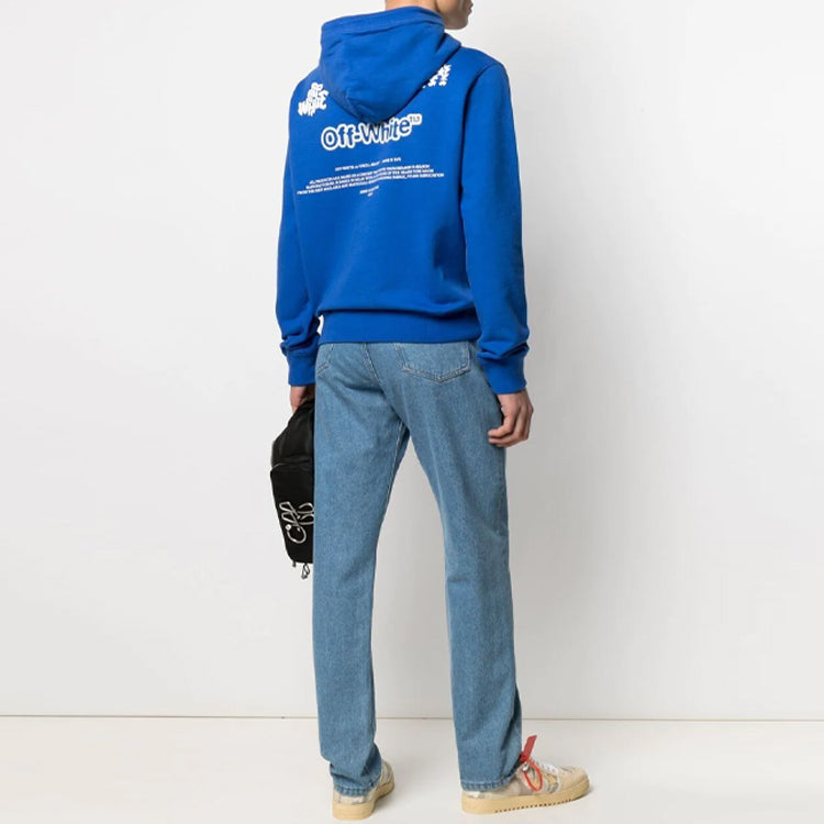 Off-White SS21 Logo Alphabet Printing Drawstring Loose Fit Blue OMBB074S21FLE0044501