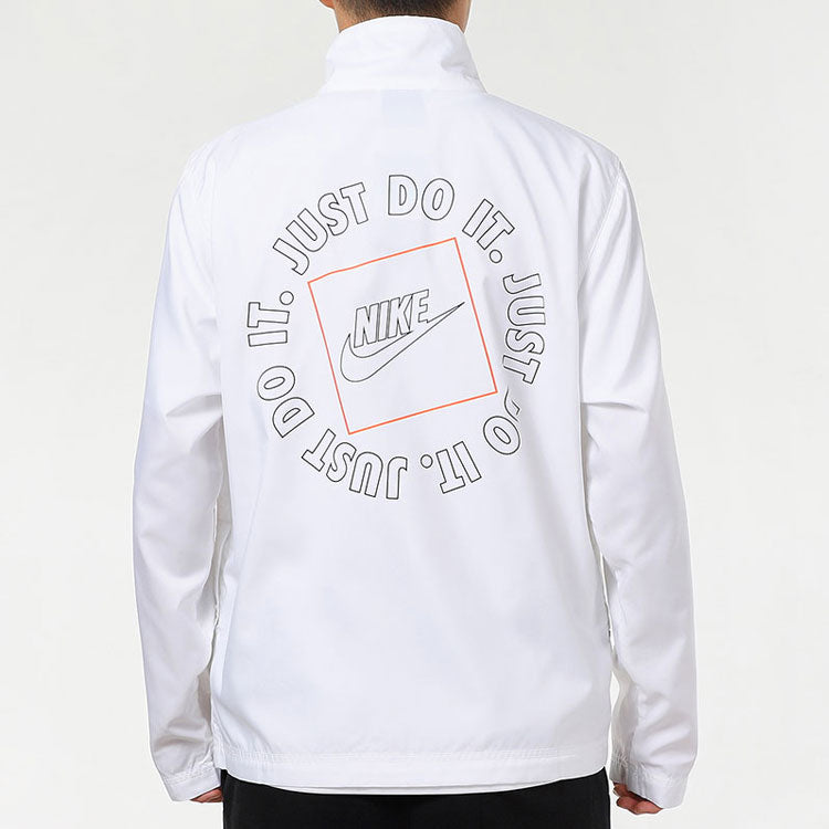 Men's Nike Logo Printing Sports Jacket White DA0580-100