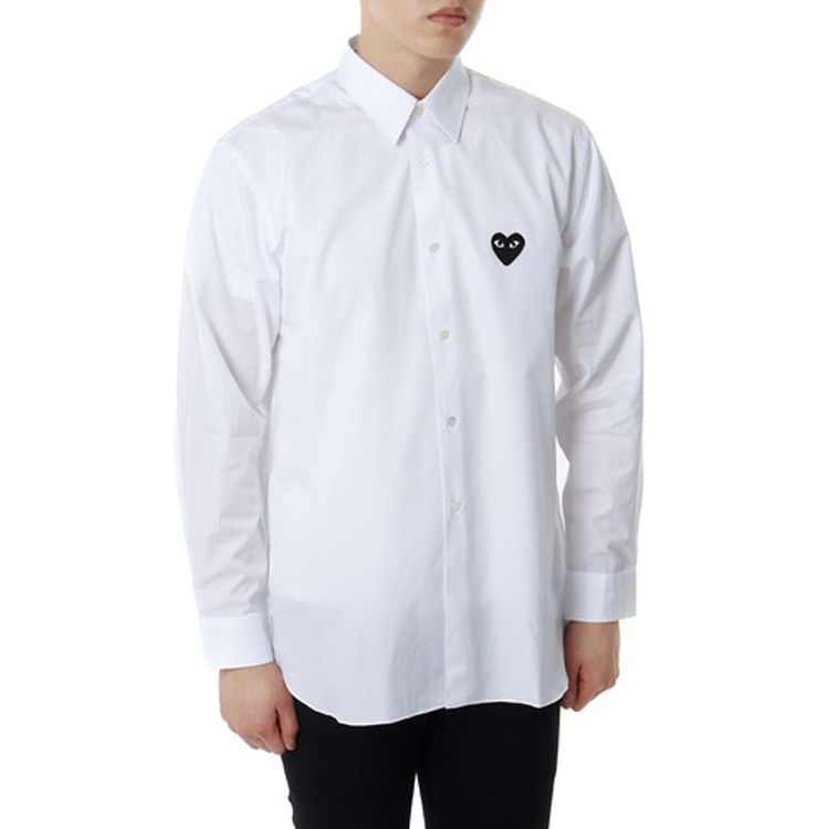 COMME des GARCONS PLAY Black Emblem Button Down 'White' AZ-B004-051-2