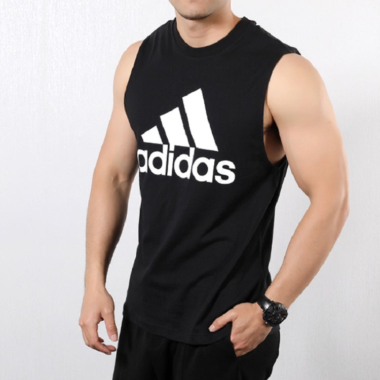 adidas Sports Stylish Round Neck Vest Black DT9936
