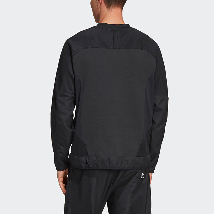adidas originals Sweatshirt Splicing Casual Sports Round Neck Pullover Black DV1980