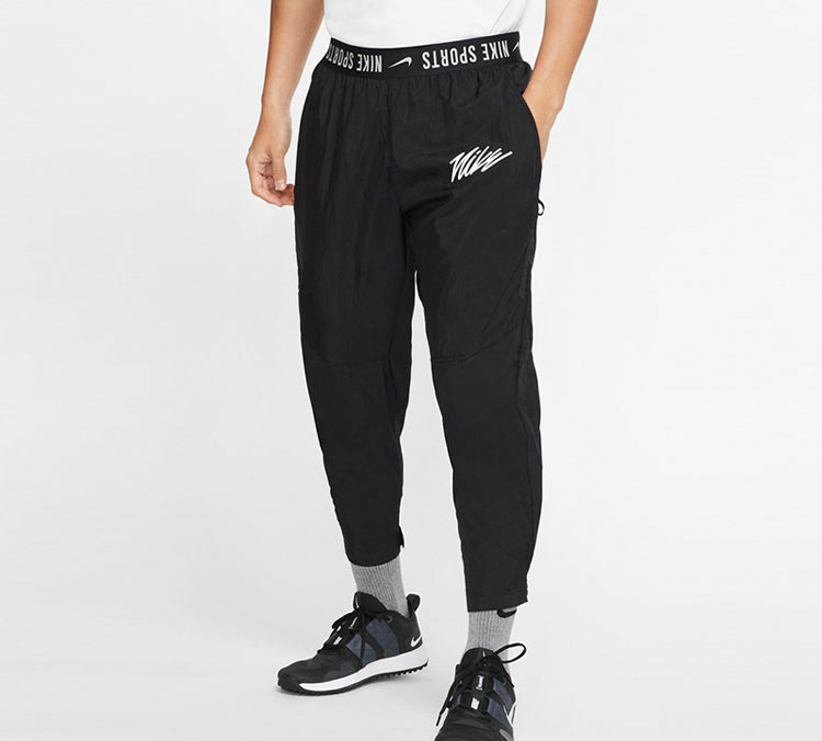 Nike Alphabet Logo Waist Printing Woven Training Cropped Pants Black CJ4630-010