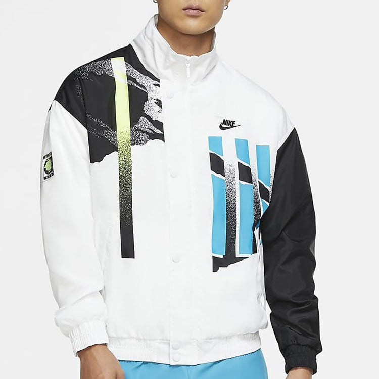 Nike Court Casual Cozy Tennis Jacket White Light Blue CQ9185-101