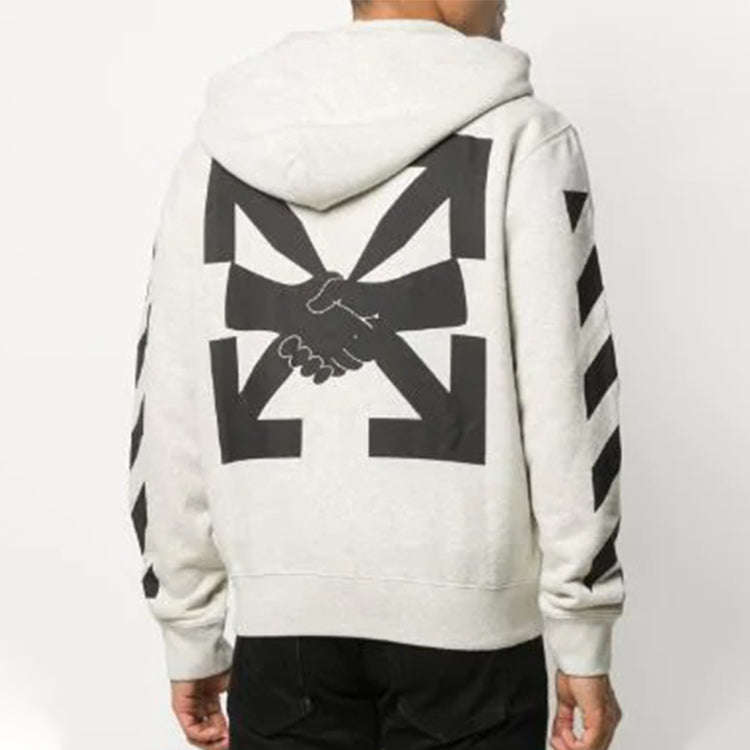 Off-White Hooded Sweater Men Cream Color OMBE001F20FLE0070810