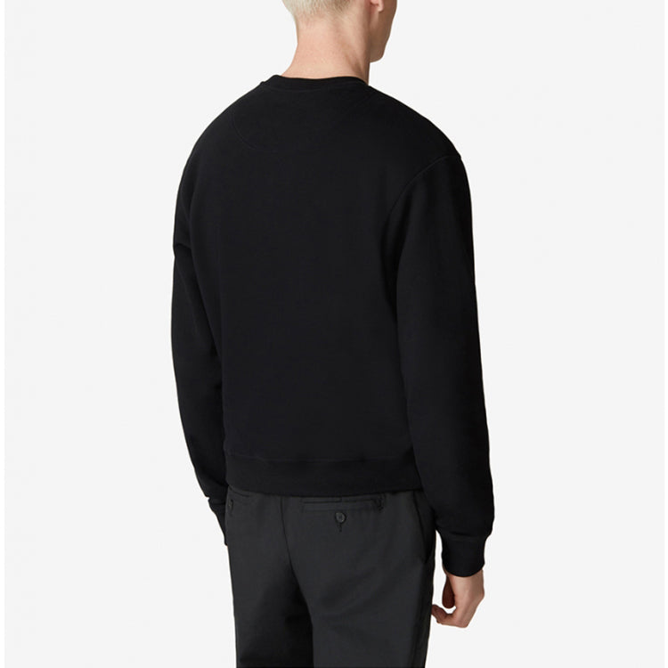 Men's KENZO FW20 Tiger Head Embroidered Cotton Round Neck Long Sleeves Sports Black FA65SW1104XA-99