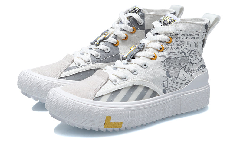 (WMNS) Li-Ning Classic Canvas Hi x Disney 'White Grey' AGCR180-3