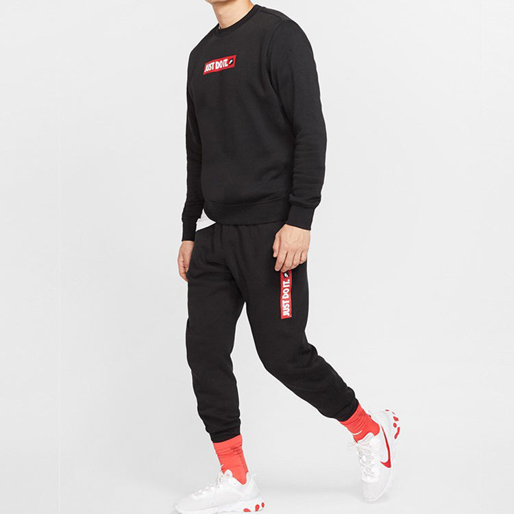 Nike Sports Fleece Lined Knit Bundle Feet Casual Long Pants Black BV5100-010