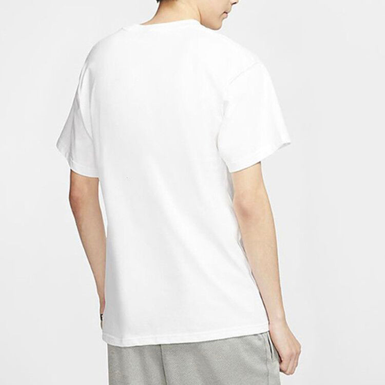 Nike Contrasting Colors Logo Sports Round Neck Short Sleeve White DJ4392-100