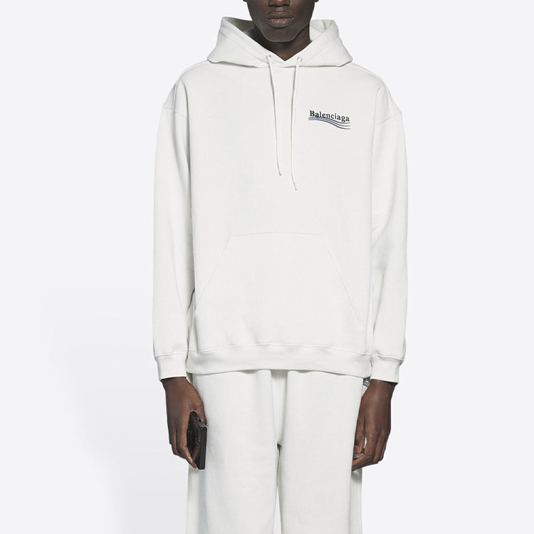 Men's Balenciaga Political Campaign Alphabet Pattern Embroidered White 600583TKVI99084