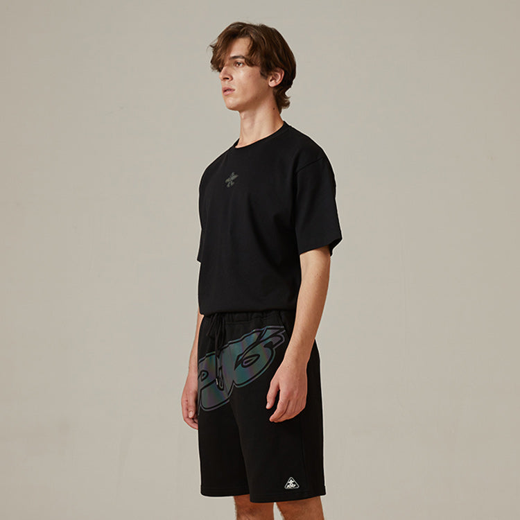 PJs Vigor Surf Laser Logo Pattern Cotton Loose Short Sleeve Couple Style Black 20SSTS1010-P