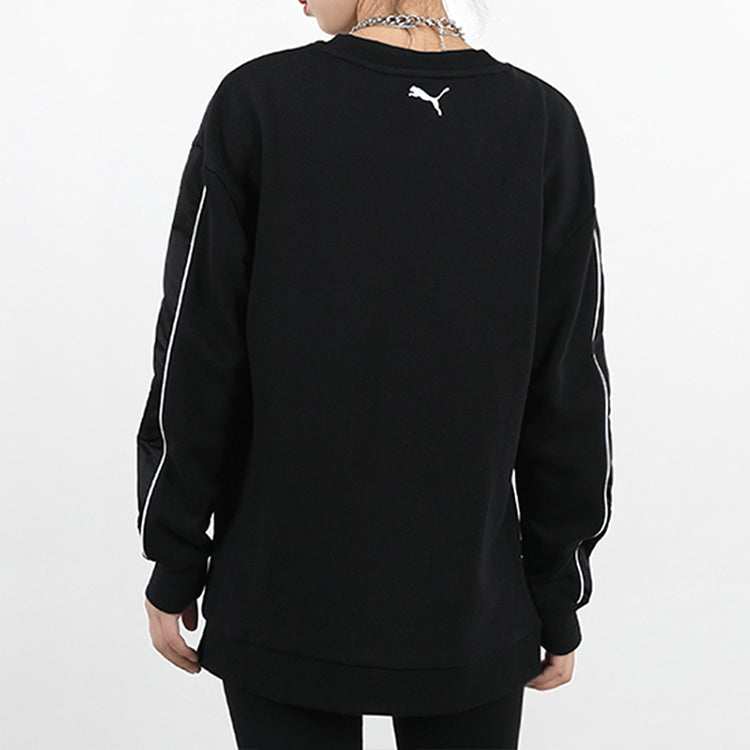 (WMNS) PUMA Style Cat High Neck Crew Sweatshirt 'Black White' 587248-01