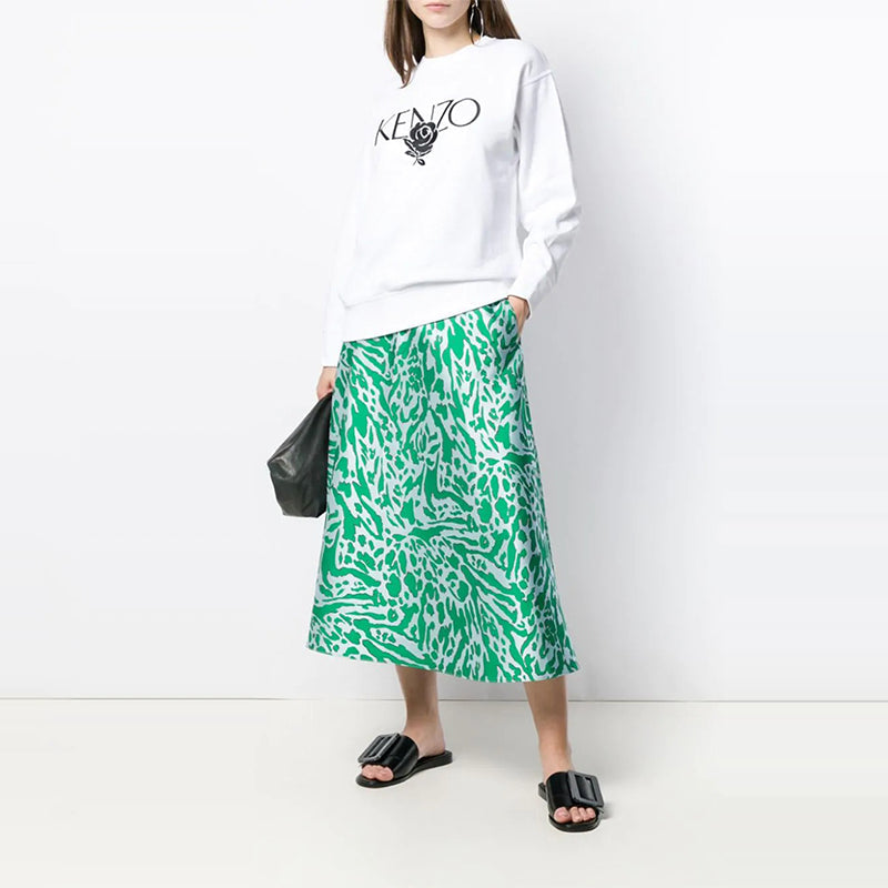 (WMNS) KENZO Printing Round-neck Swea White F952SW779952-01
