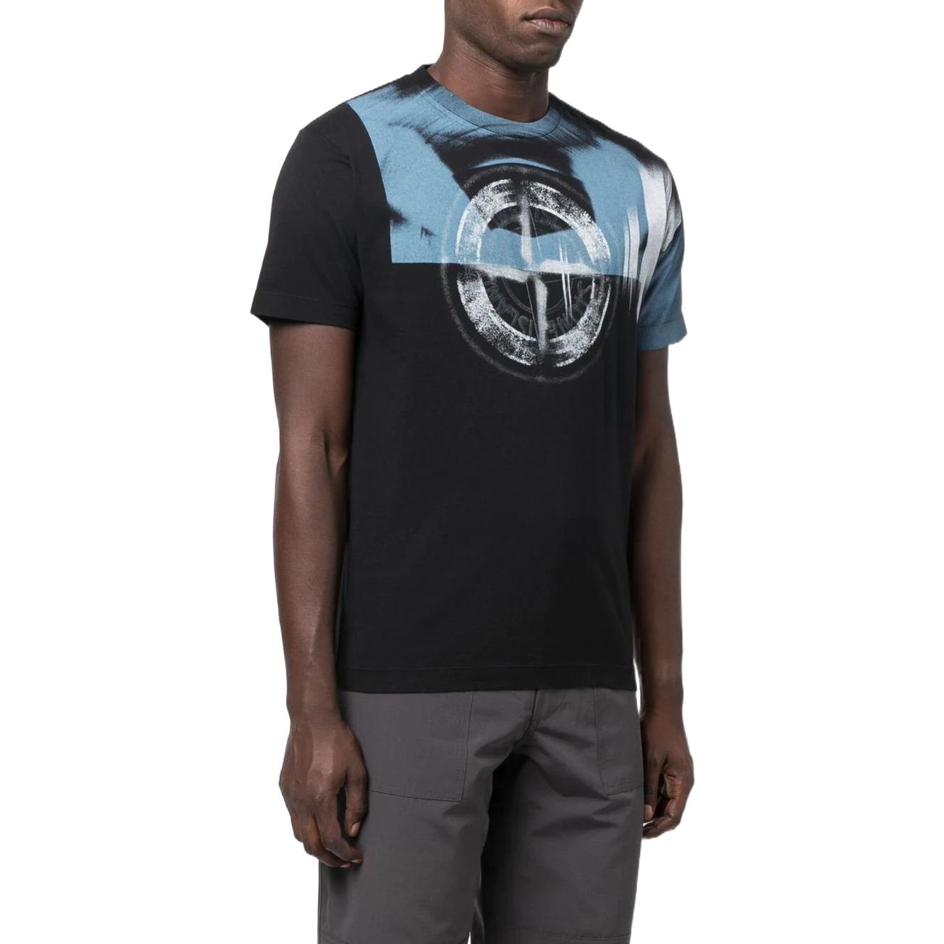 STONE ISLAND Graphic Print T-shirt 'Black' 77152NS88-V0029