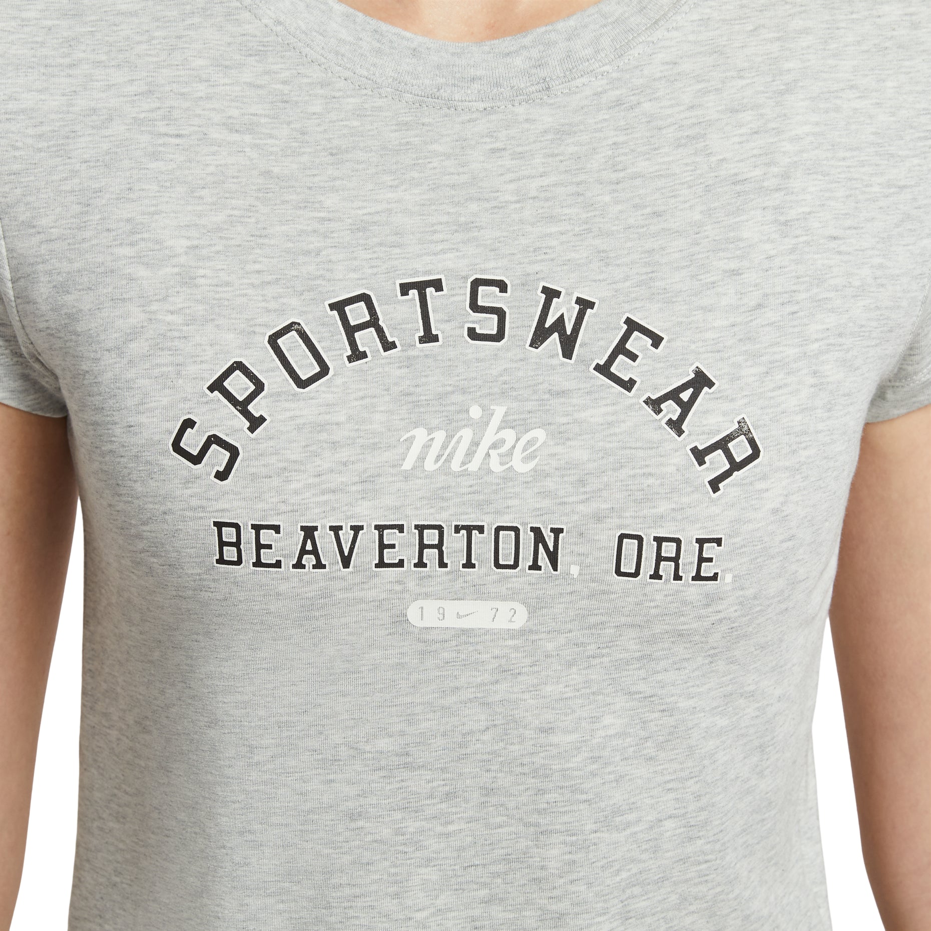 (WMNS) Nike Sportswear Phoenix Slim Short Sleeve T-Shirt 'Grey Heather' HV4975-050