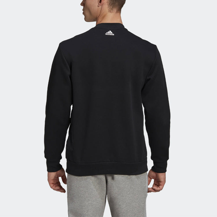 adidas Logo Print Side Pocket Casual Collar Sports Men's Black FS4293