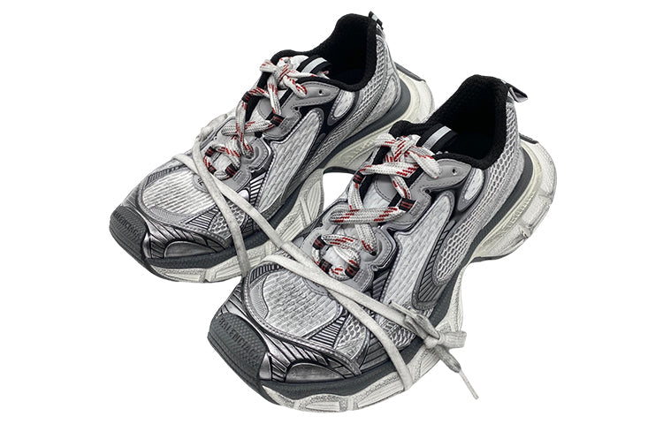Balenciaga 3XL Sneakers ' Grey, White and Red Mesh and Polyurethane' 734734W3XL51219