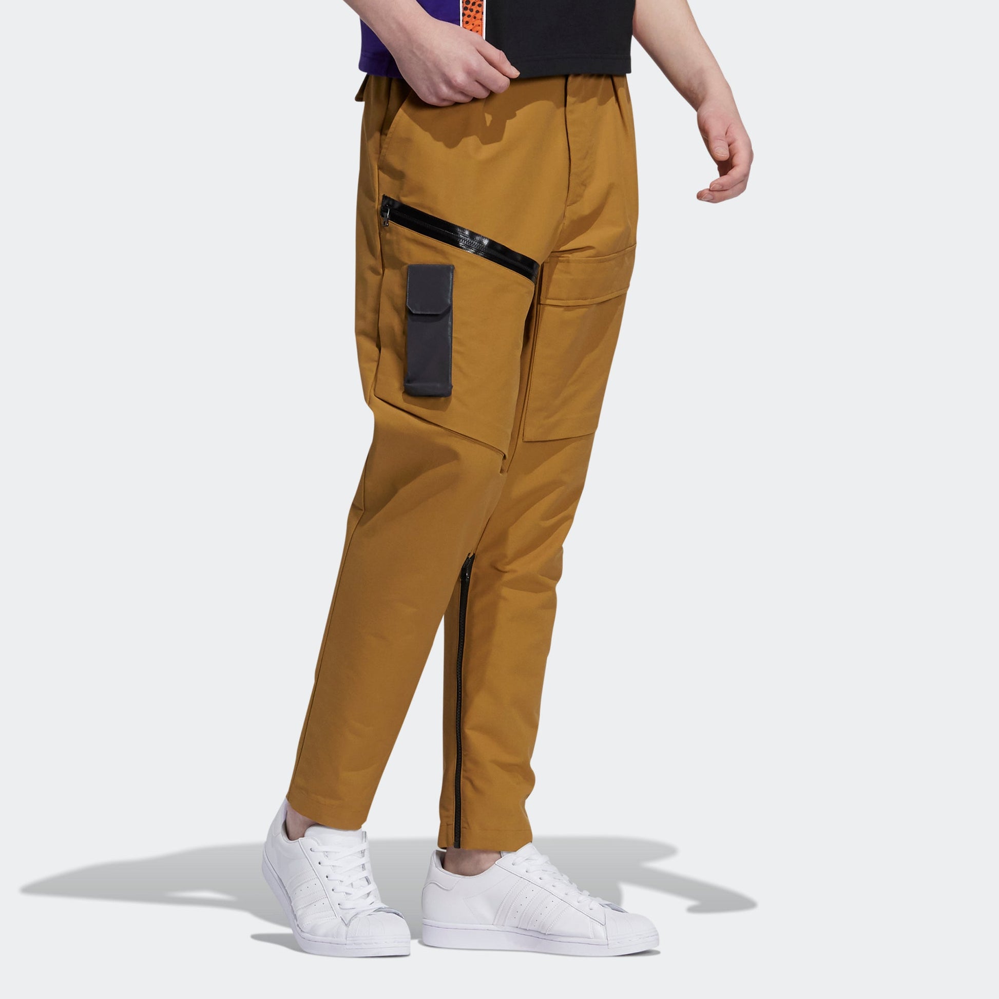Men's adidas originals Prem Wvn Pnt Casual Cargo Sports Pants/Trousers/Joggers Orange H58054