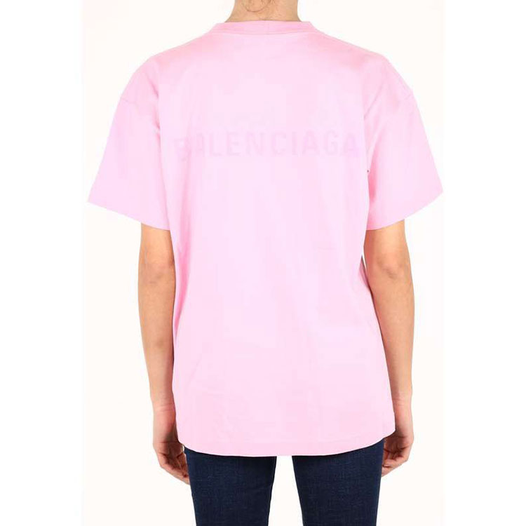 Balenciaga Alphabet Logo Printing Loose Short Sleeve 'Pink' 612965TIVG55700