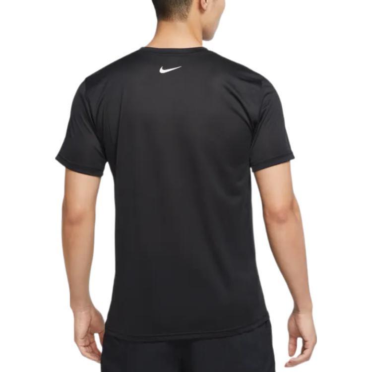 Nike Dri-Fit Alphabet Printing Round Neck Pullover Short Sleeve Black DR7576-010