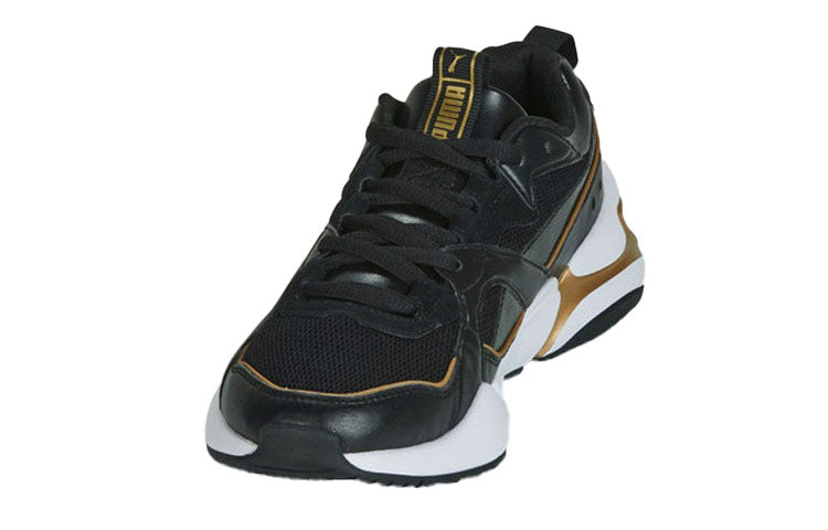 (WMNS) PUMA Nova 2 Low Top Running Shoes Black/Gold 370957-06