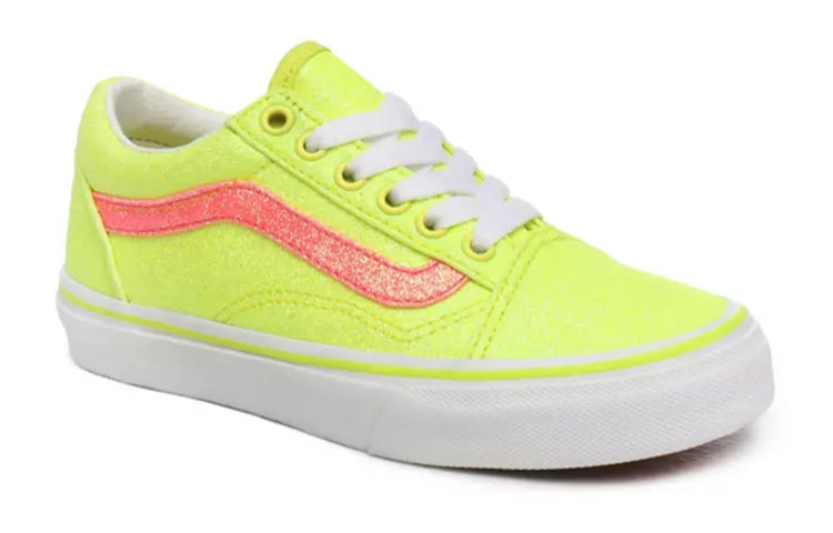 Vans Neon Glitter Old Skool Shoes Kids Yellow VN0A4UHZWKD