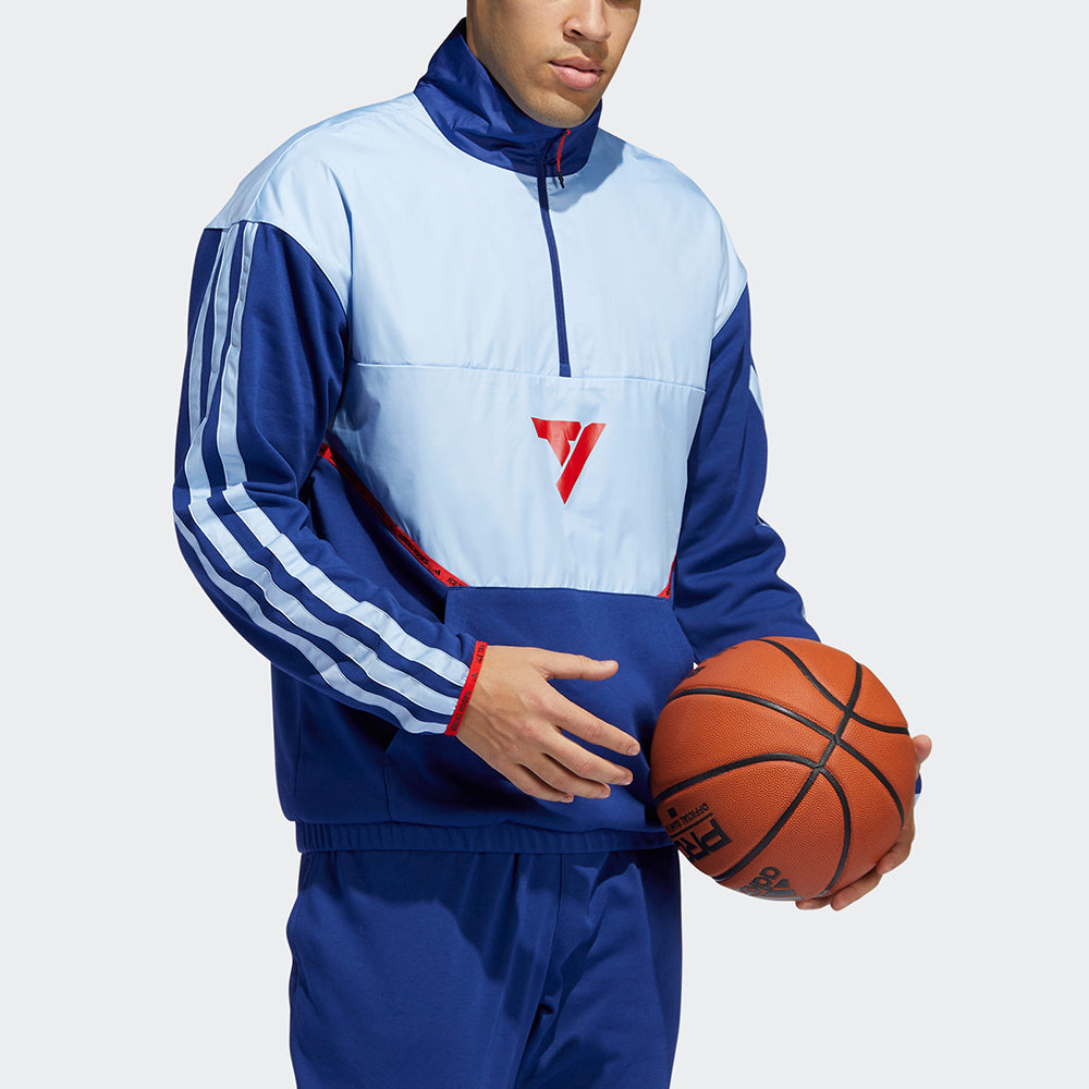 adidas Trae Po Colorblock Basketball Sports Jacket Sky Blue H43760