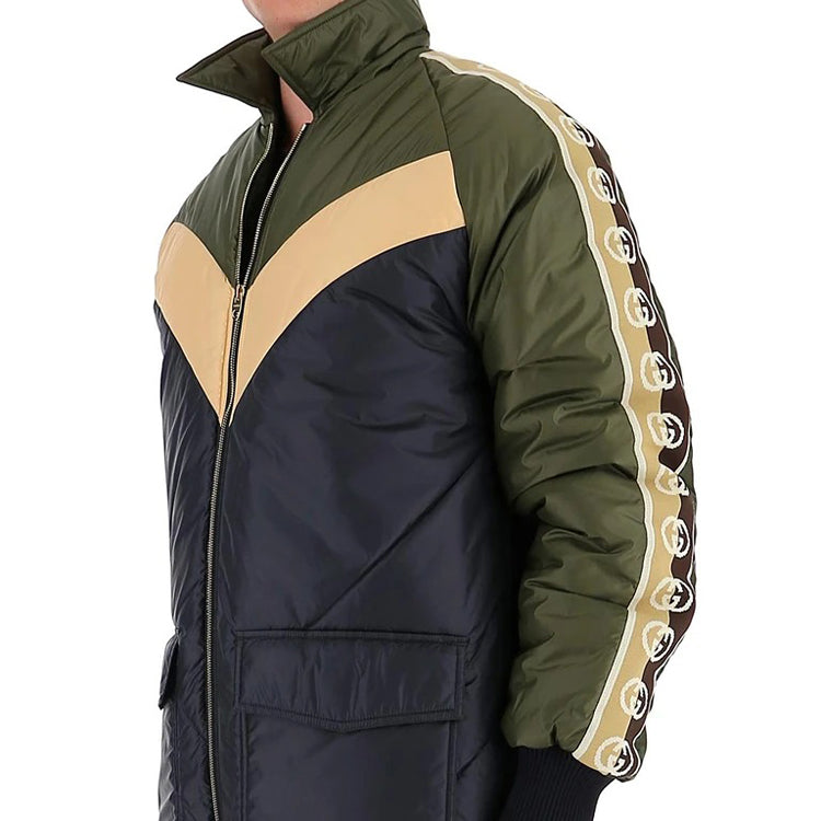 Gucci 2020FW Side Sleeve GG Ribbon Zip Cotton Jacket For Men Green 624421-ZHA58-3175