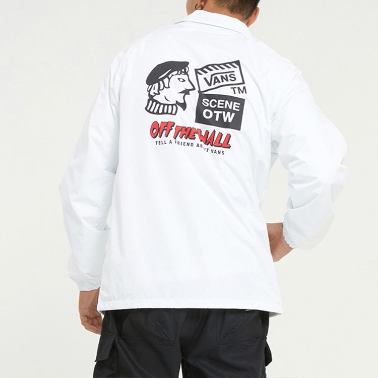 Vans AP Tell A FRD Coach Jacket 'White Black' VN0A54P4WHT