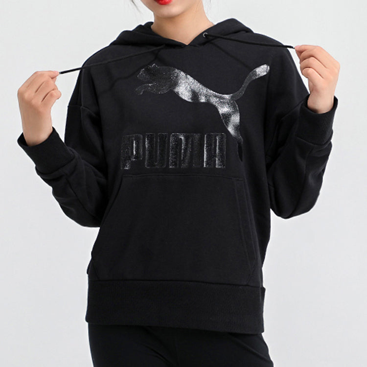 (WMNS) PUMA Classics Logo Hoodie 'Black' 599197-51