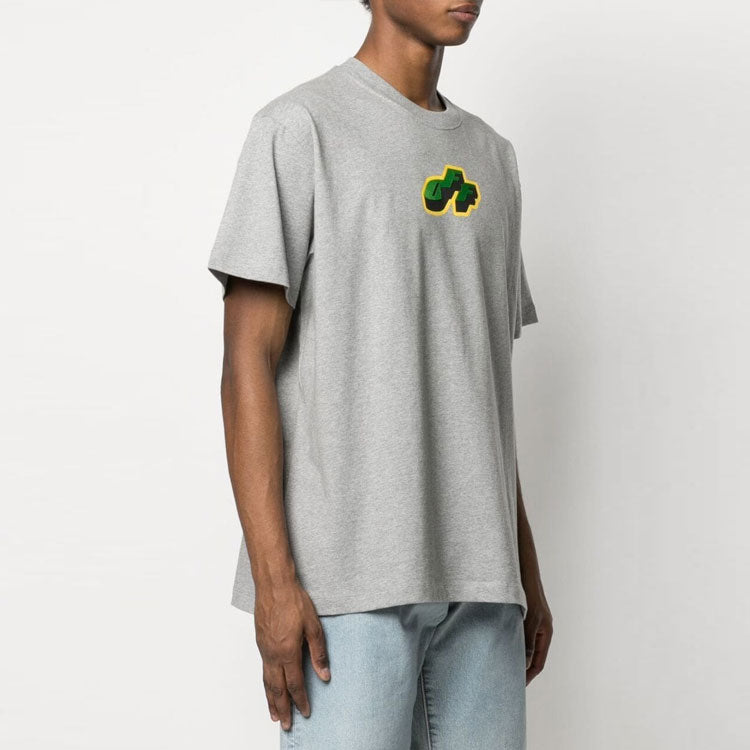 Off-White SS21 Logo Short Sleeve Loose Fit Gray OMAA038S21JER0110855