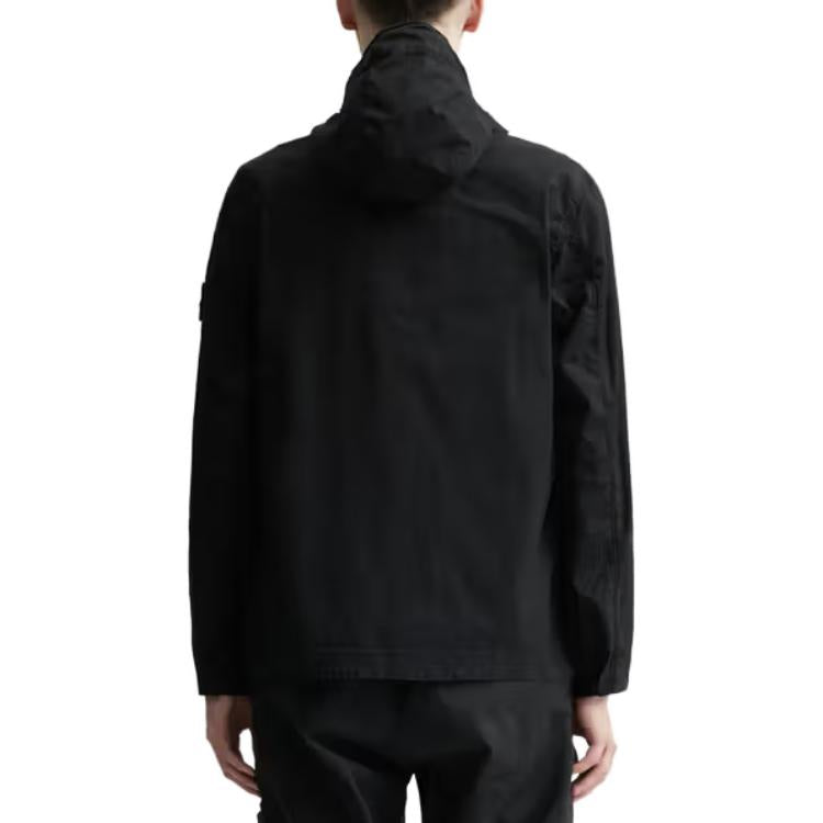 STONE ISLAND Supima Cotton Twill Stretch Hooded Jacket 'Black' 781543310-V0029