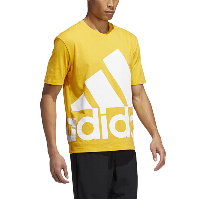 adidas Sports Round Neck Casual Alphabet Short Sleeve Yellow GK3327