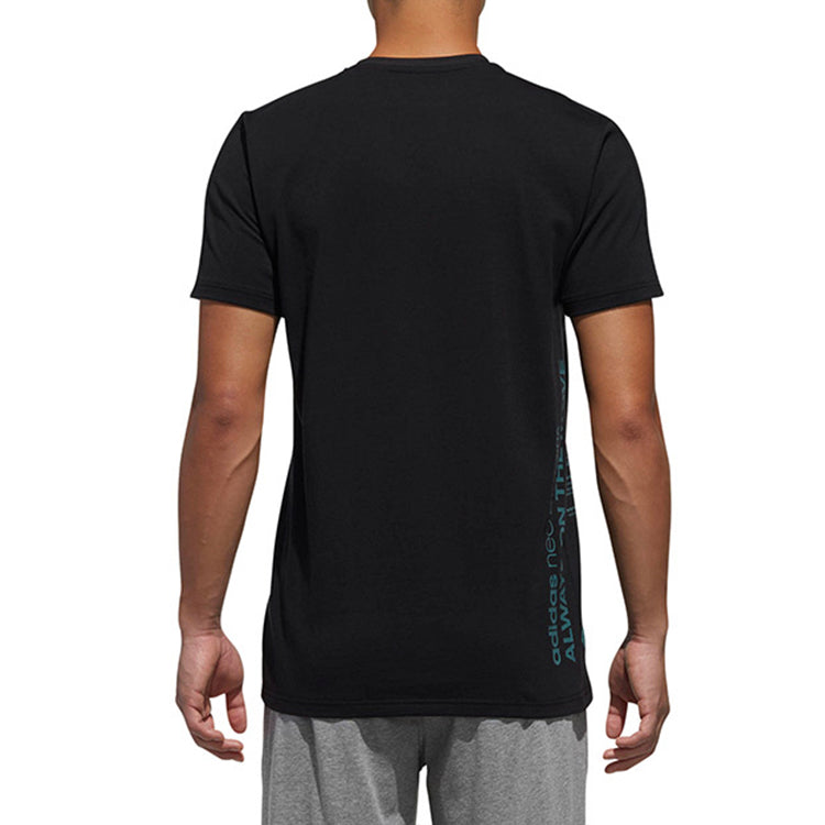 adidas neo M Fv Trvl T 1 Sports Printing Pattern Short Sleeve Round Neck Black DU2416