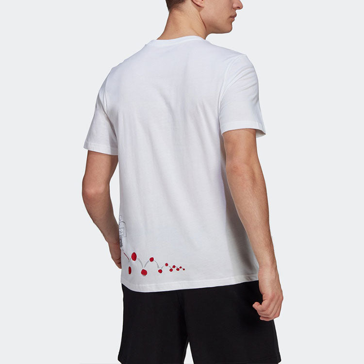 adidas x Disney Jointly Signed Causual Sports Round Collar Printing Male White GL3219
