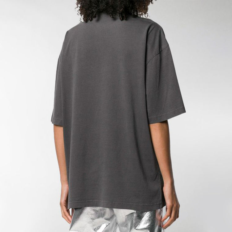 Balenciaga Print Crew Neck Small Logo Short Sleeve Gray 556104TYK281055