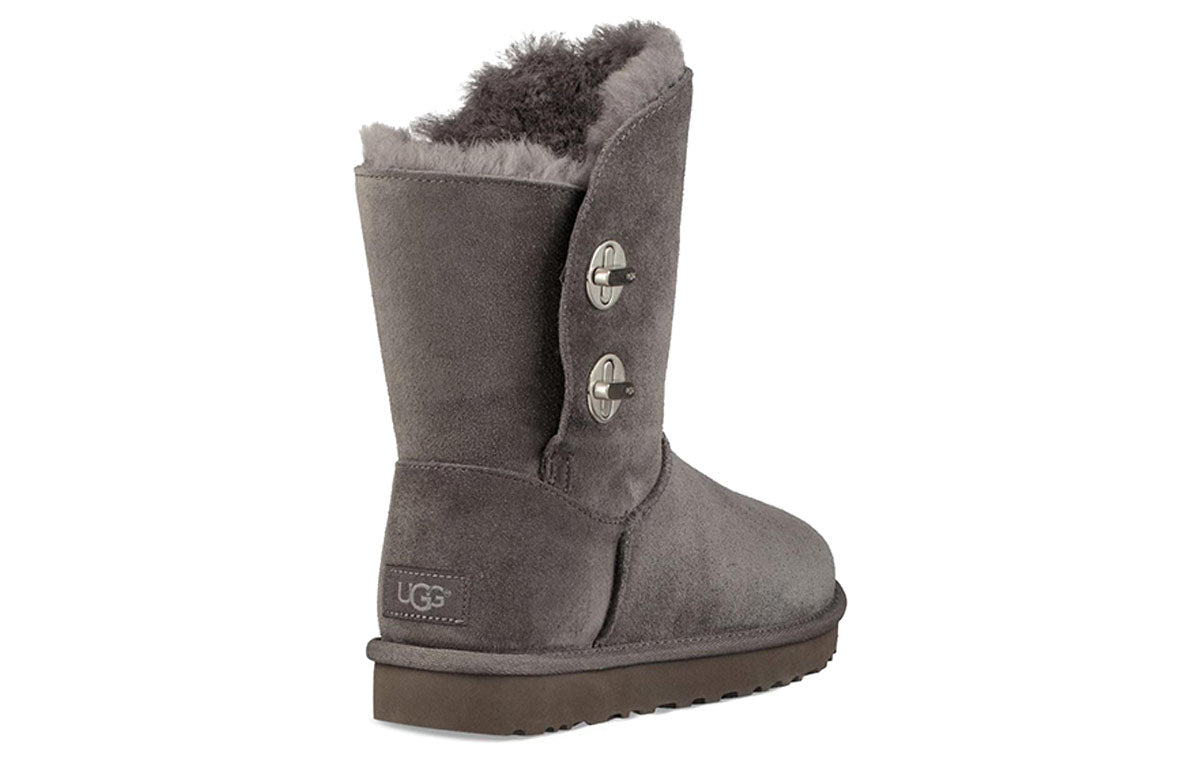 (WMNS) UGG Short Turnlock Snow Boots Gray 1094933-CHRC