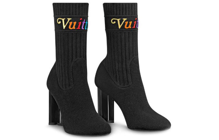 (WMNS) LOUIS VUITTON Silhouette Cloth Ankle Boots 'Black' 1A5BJQ