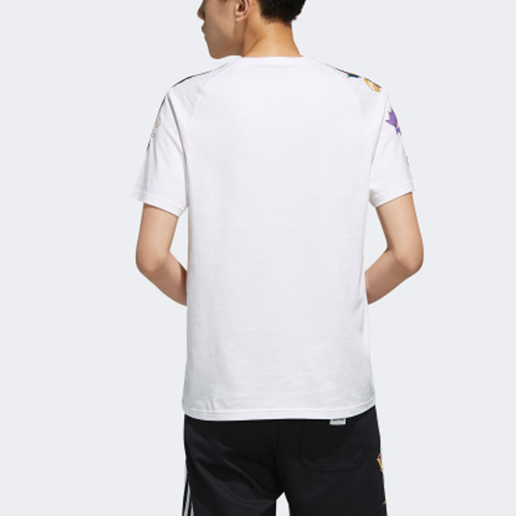 adidas neo x POKMON Crossover Series Pikachu Printing Short Sleeve White FM0320