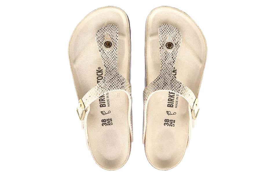 Birkenstock Gizeh Narrow Fit Sandals'Gold Python' 1018665