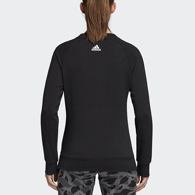 (WMNS) adidas Ess Allcap Round-neck Sweatshirt Black CZ5690