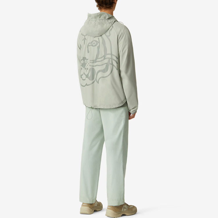 Men's KENZO SS21 K Tiger Printing Casual Hooded Jacket Green FB55BL1551NM-61