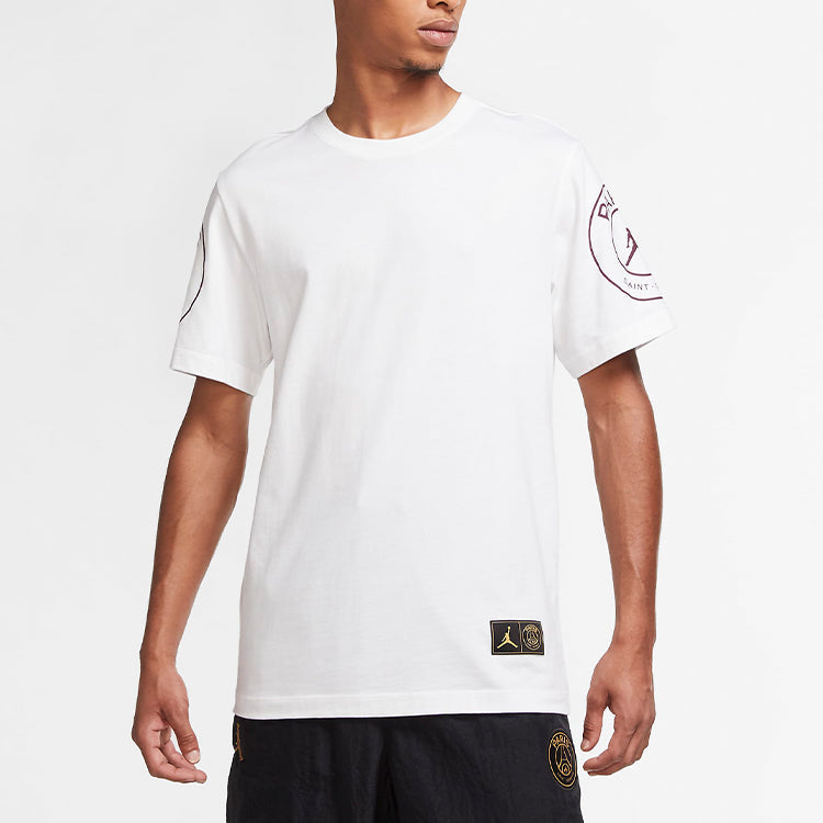 Air Jordan Paris Saint-Germain Printing Logo Short Sleeve White CK9780-100
