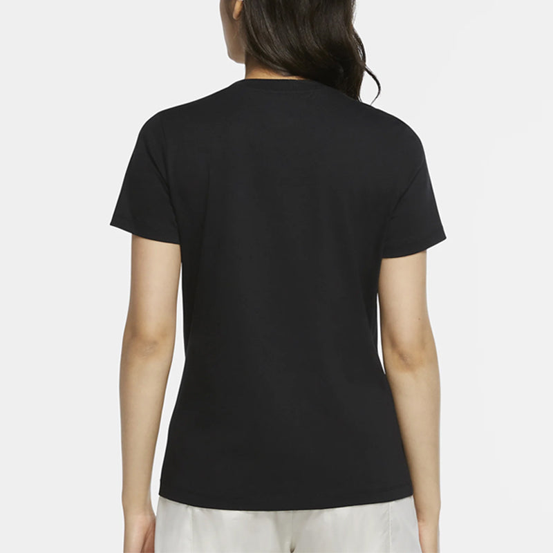 (WMNS) Nike Embroidery Logo Sports Round-neck Black CZ7339-011