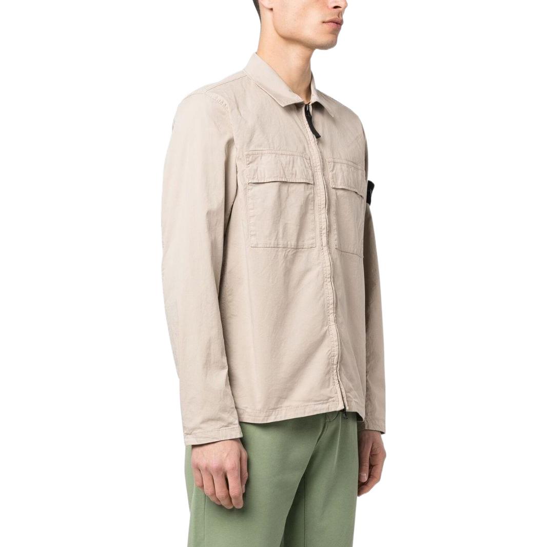STONE ISLAND Zip Overshirt 'Dove Grey' 781510210-V0092
