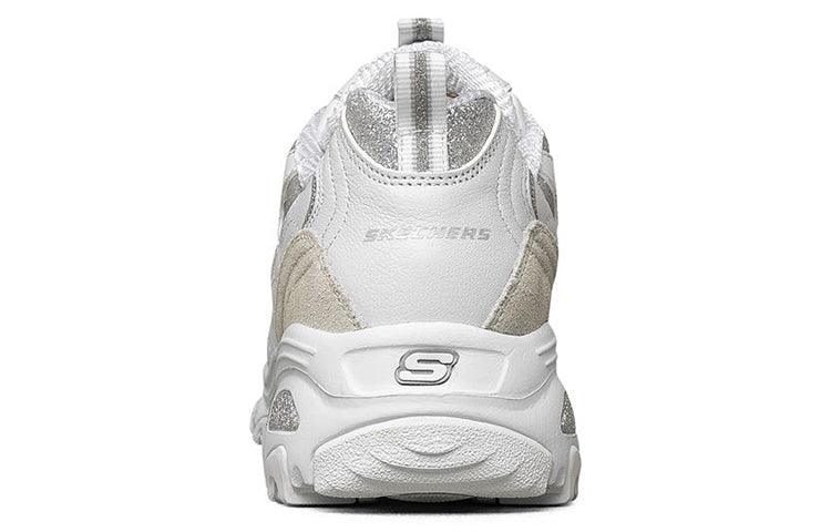 (WMNS) Skechers D'Lites 1.0 Low-Top Running Shoes White/Silver 13155-WSL