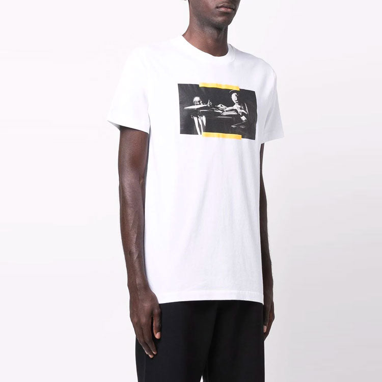 Off-White FW21 Printing Short Sleeve Ordinary Version White OMAA027F21JER0140184